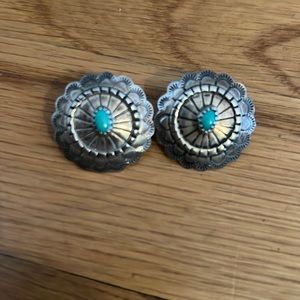 Vintage Sterling silver and turquoise western earrings.